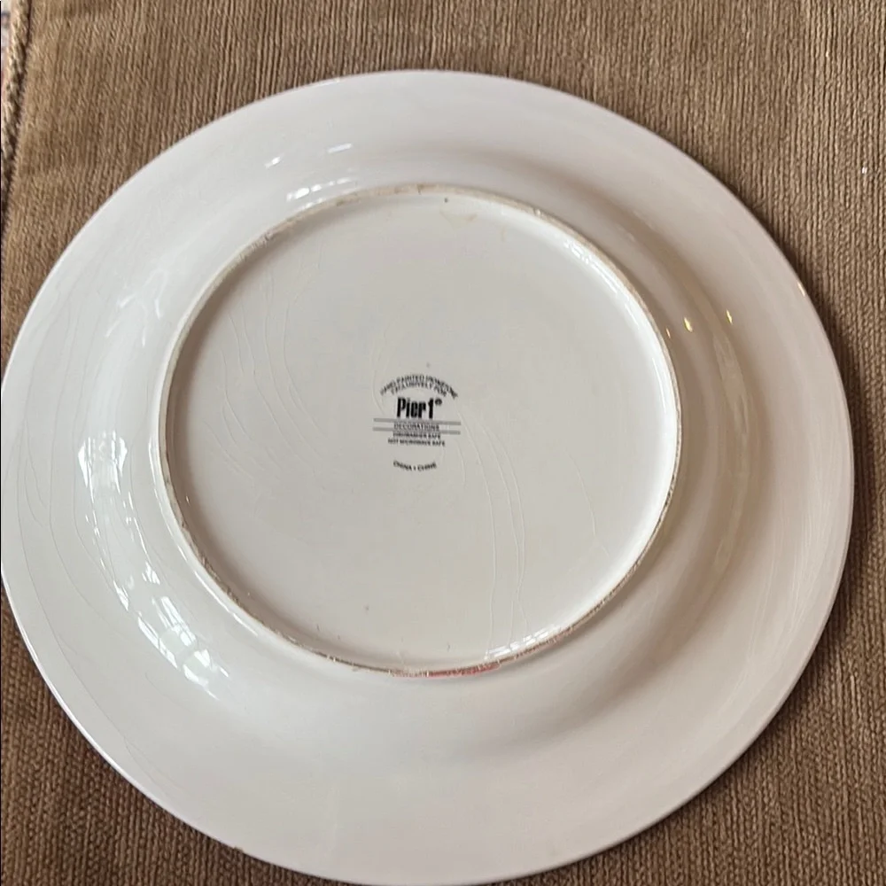 Pier 1 Red and Green Christmas Tree Ceramic Holiday Plate